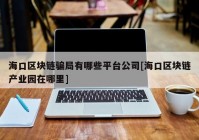 海口区块链骗局有哪些平台公司[海口区块链产业园在哪里]