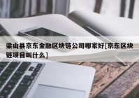 梁山县京东金融区块链公司哪家好[京东区块链项目叫什么]