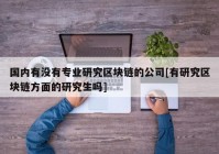 国内有没有专业研究区块链的公司[有研究区块链方面的研究生吗]